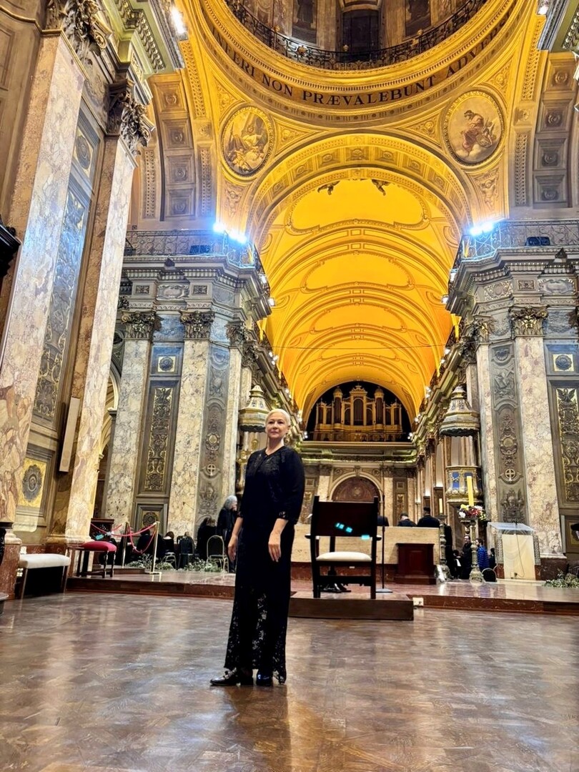 Tribute to Francis on the first anniversary of his   death. Buenos Aires Cathedral